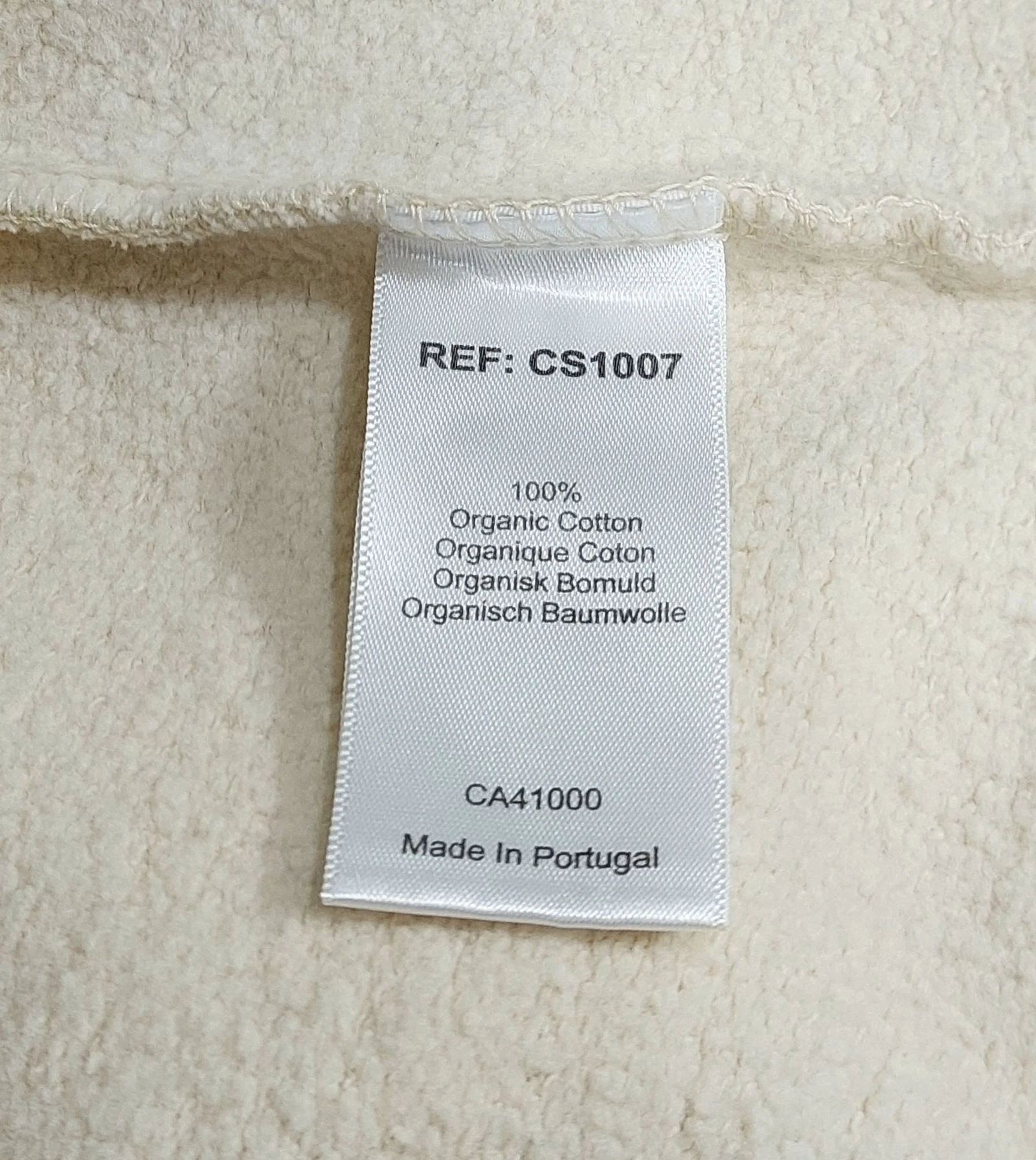 Moletom de capuz orgânico padrão colorido com zíper - marfim branco P – photo 4